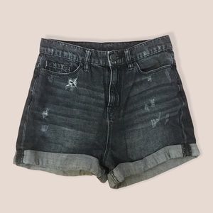 BDG Urban Outfitters Distressed Mom High Rise Black Denim Shorts Size 26
